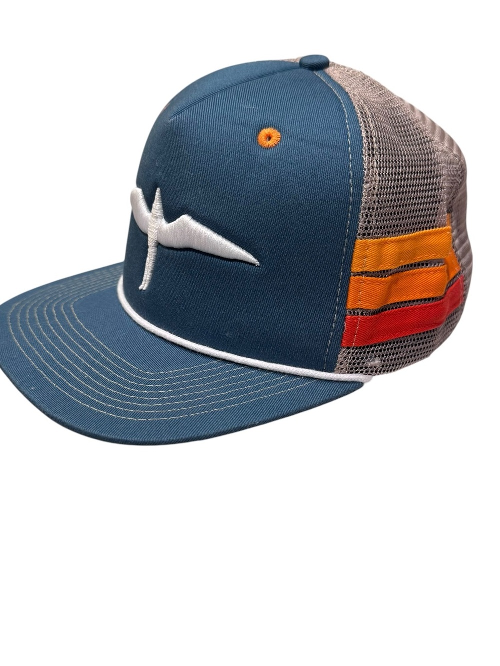 Double Portion Supply Bird Trucker Hat Hawaii Mesh Snapback Surf Flat Brim Blue